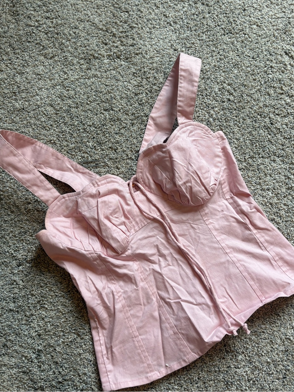 Free People Blush Pink Heart Bustier Tank